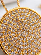 Conjunto círculo cravejado - colar e brincos - banhado a ouro 18k - foto 4