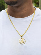 Pingente Medalha de São Jorge Vazada G - banhado a ouro 18k - foto 2