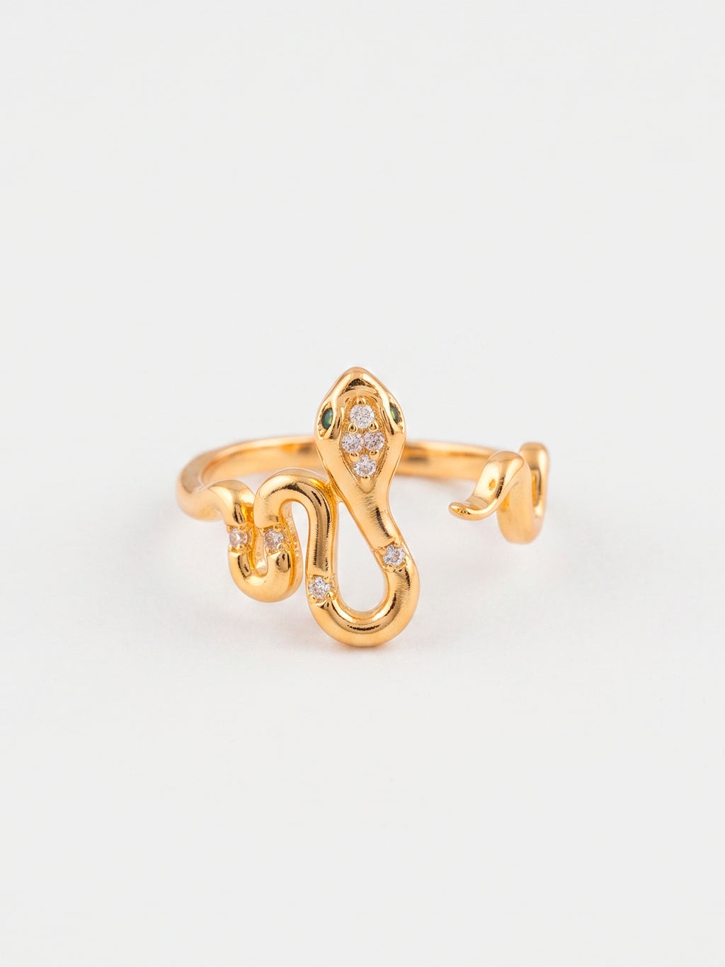 Anel serpente - ajustável - banhado a ouro 18k