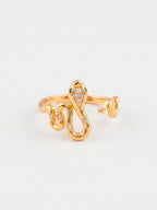 Anel serpente - ajustável - banhado a ouro 18k