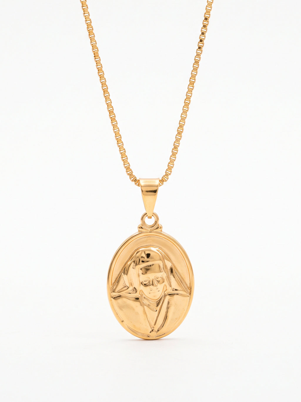 Corrente Madre Teresa de Calcutá - veneziana - banhado a ouro 18k