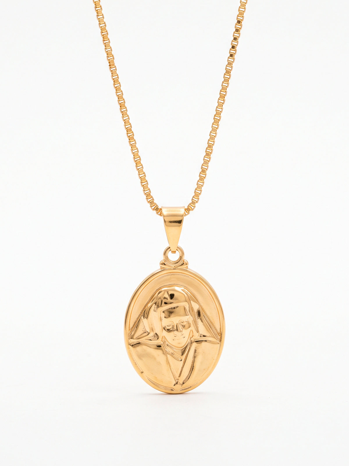 Corrente Madre Teresa de Calcutá - veneziana - banhado a ouro 18k