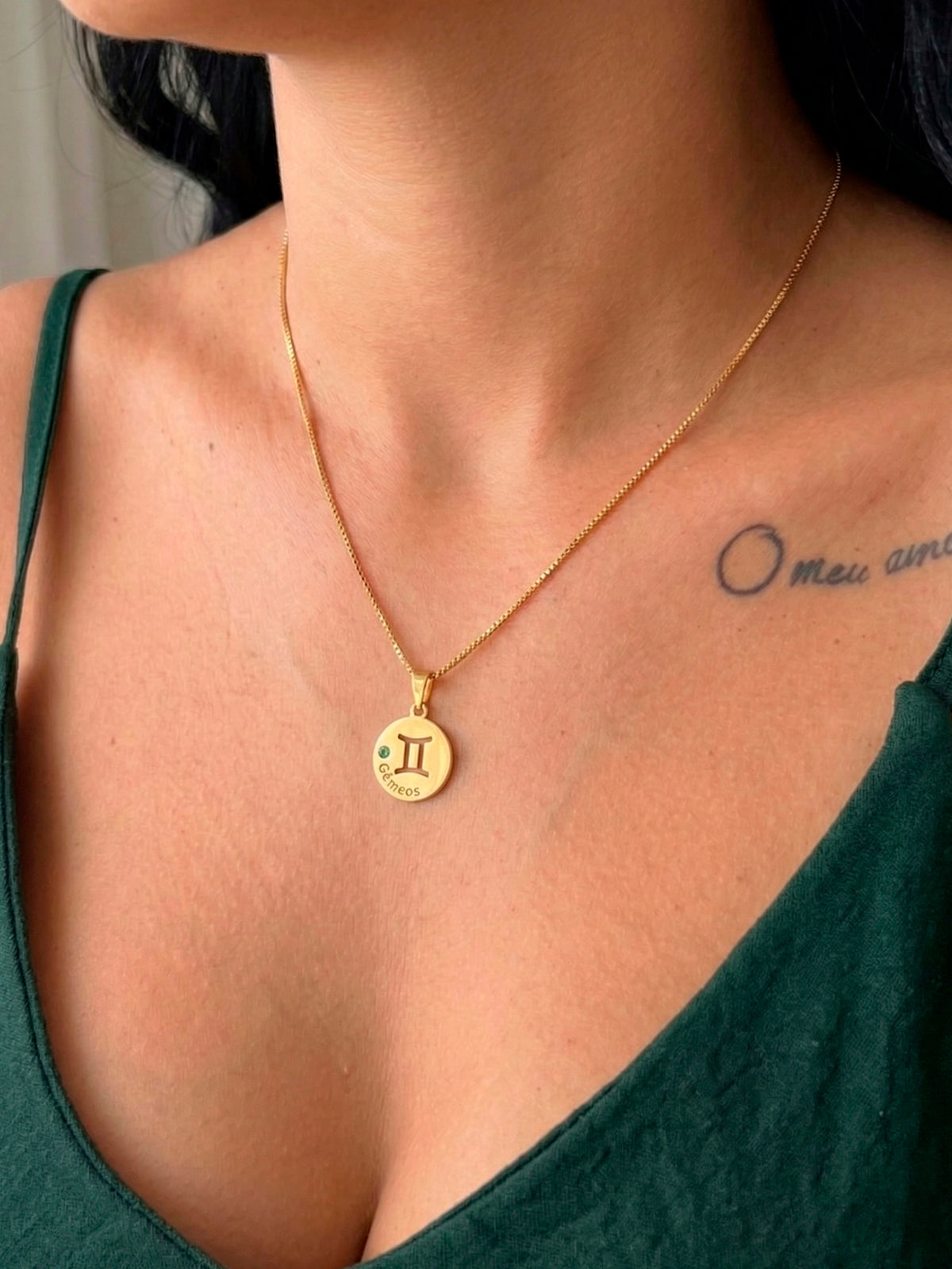 Pingente signo Gêmeos - banhado a ouro 18k - foto 2