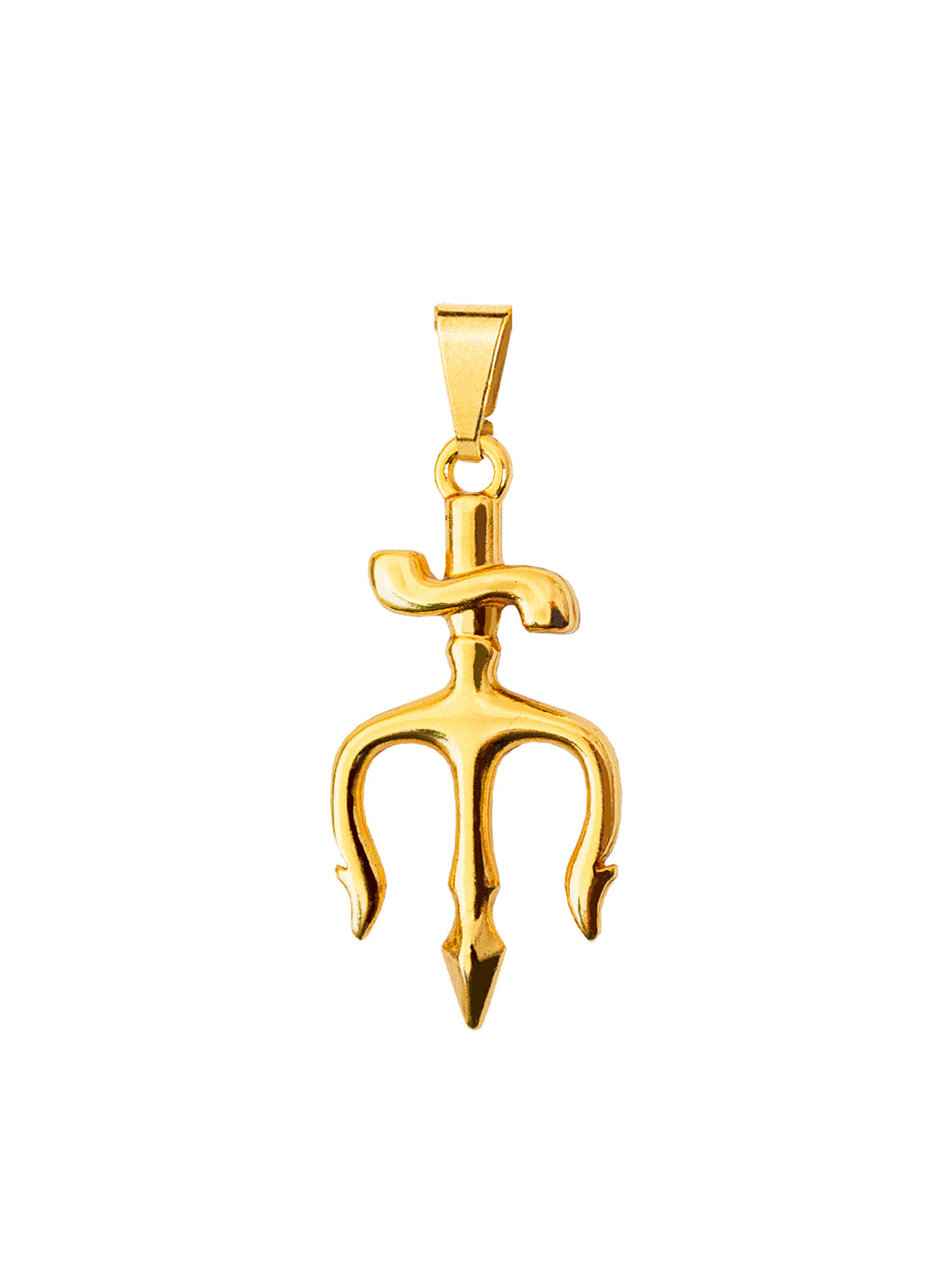 Pingente Tridente de Pomba Gira - banhado a ouro 18k