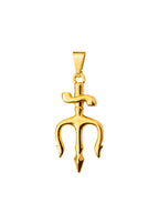 Pingente Tridente de Pomba Gira - banhado a ouro 18k