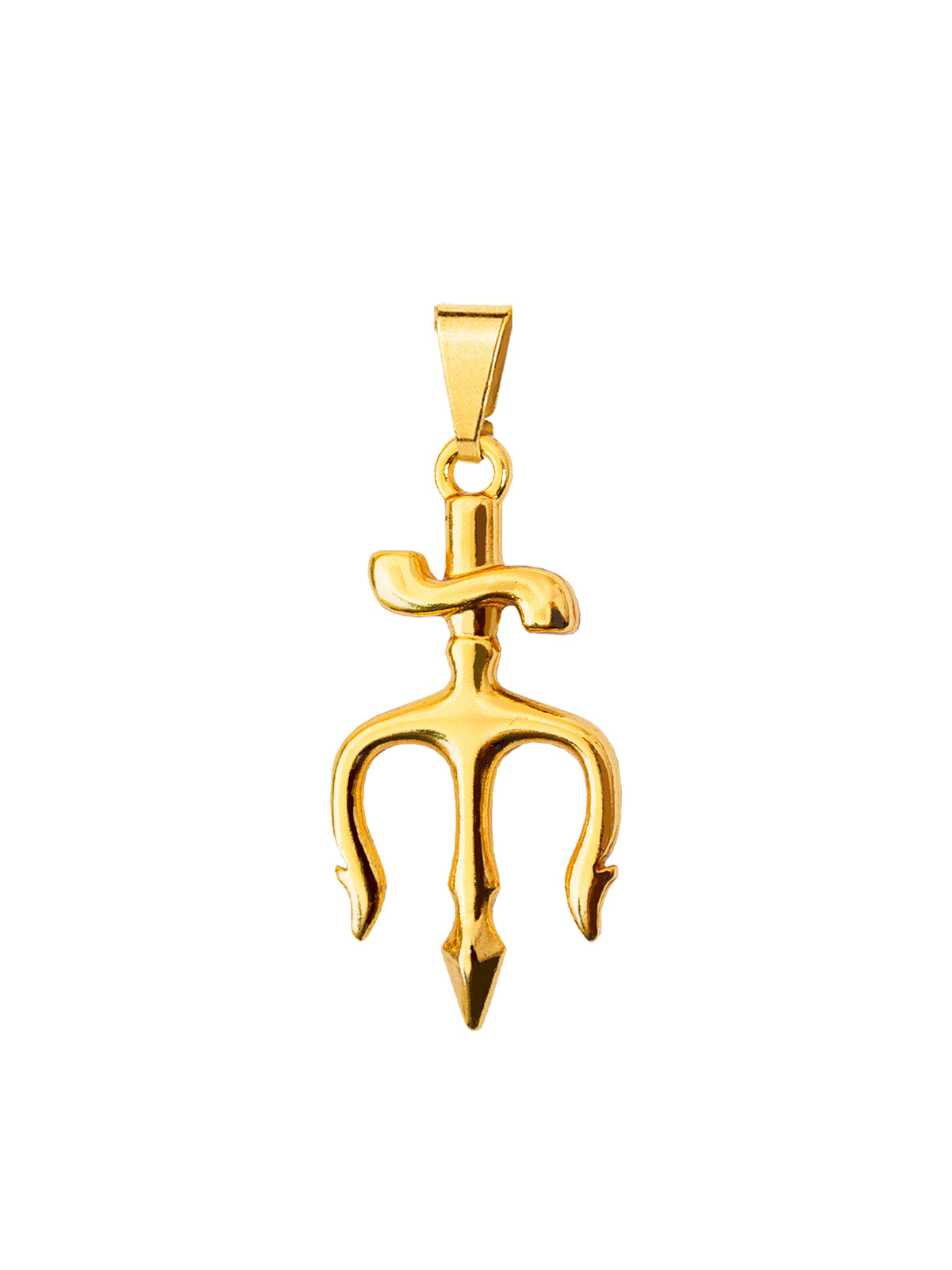 Pingente Tridente de Pomba Gira - banhado a ouro 18k