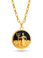 Corrente medalha Exu preto - cadeado - banhado a ouro 18k