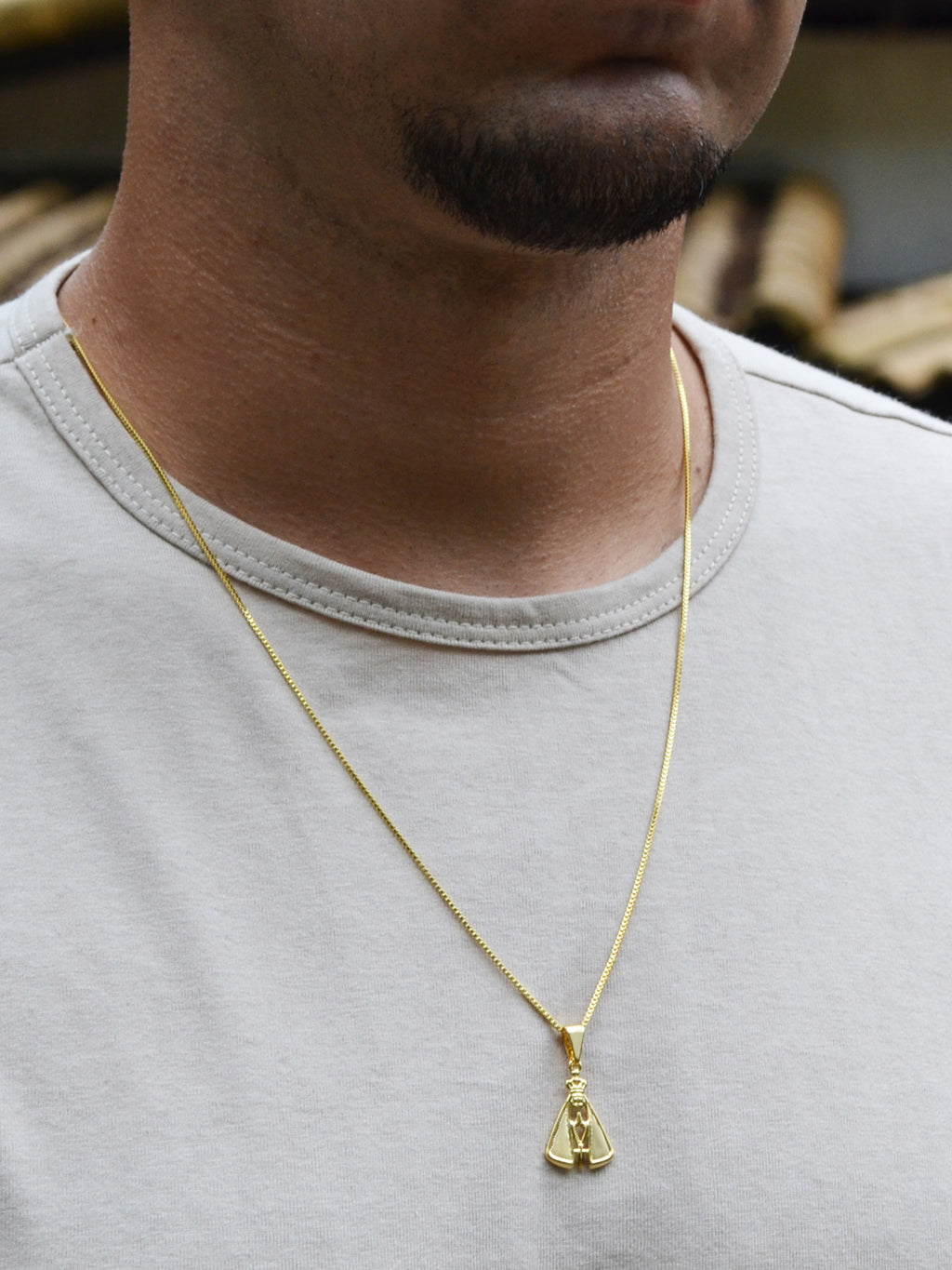 Corrente Nossa Senhora - banhado a ouro 18k - foto 3