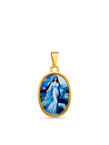 Pingente medalha imagem Iemanjá - banhado a ouro 18k