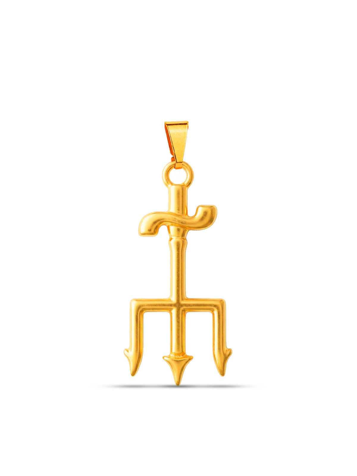Pingente Tridente de Exu - banhado a ouro 18k