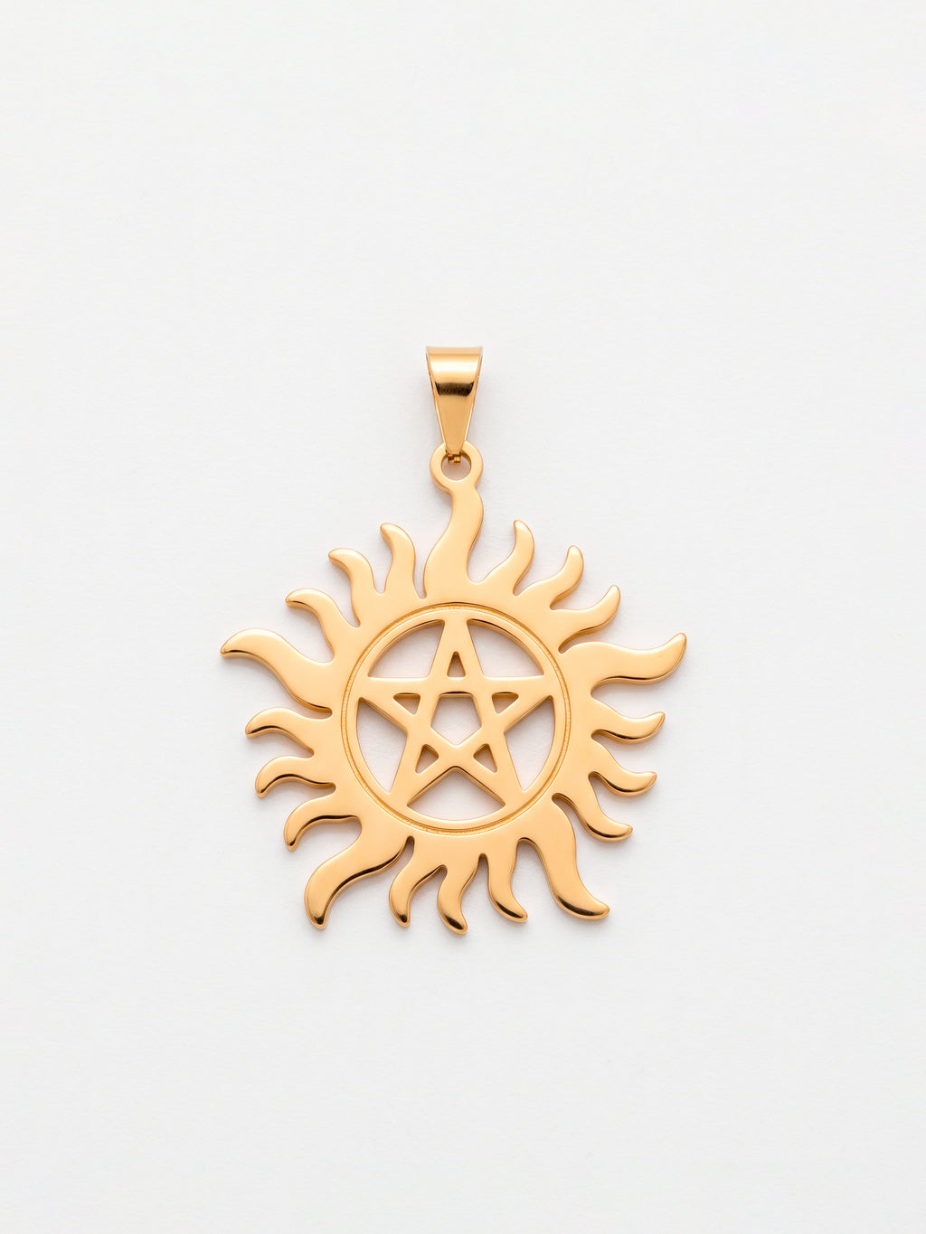 Pingente pentagrama Sobrenatural 2,7 x 2,7 cm - banhado a ouro 18k