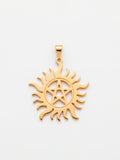 Pingente pentagrama Sobrenatural 2,7 x 2,7 cm - banhado a ouro 18k