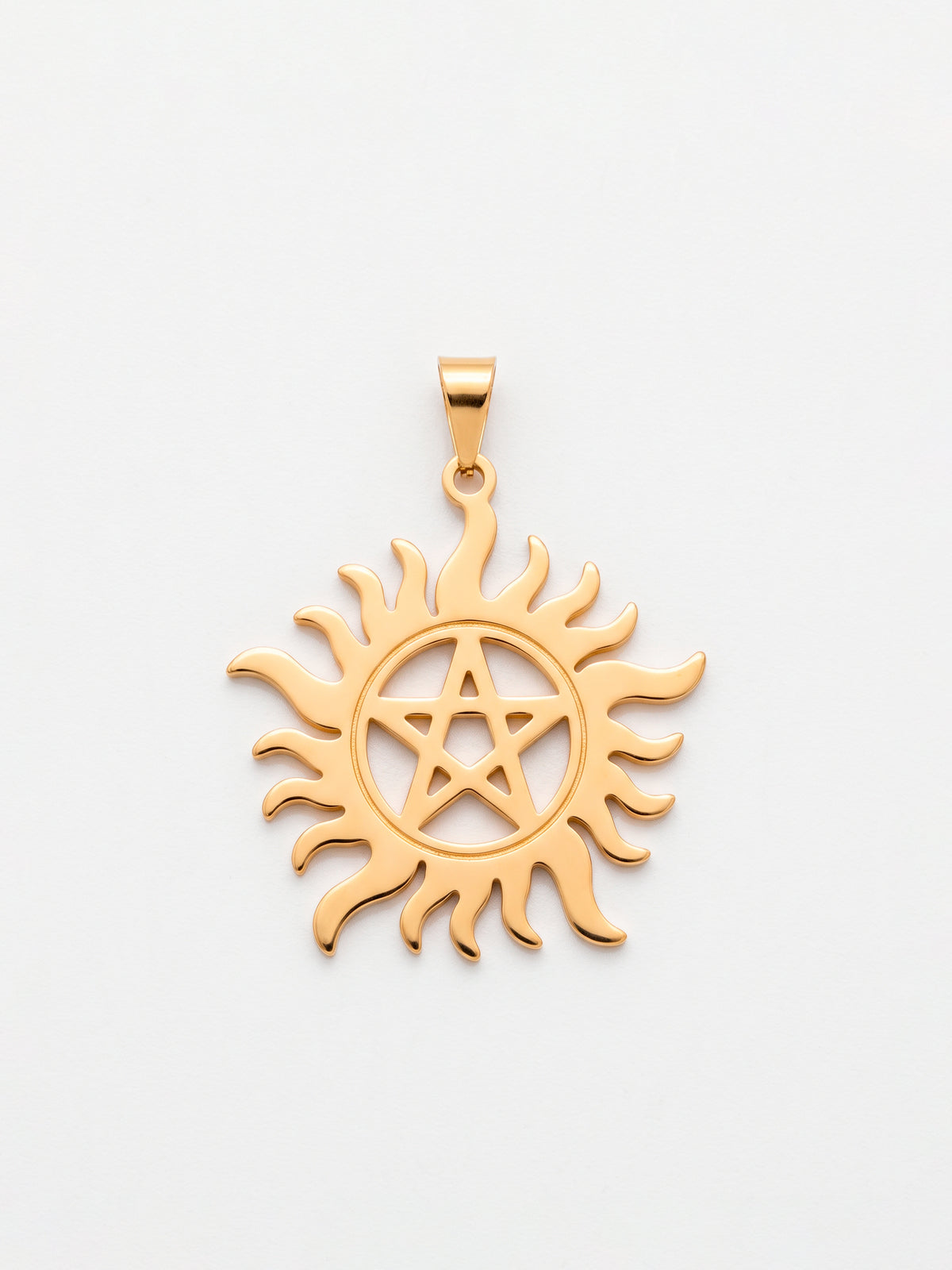Pingente pentagrama Sobrenatural 2,7 x 2,7 cm - banhado a ouro 18k