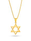 Corrente Estrela de Davi - veneziana - banhado a ouro 18k