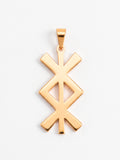 Pingente runa Bindrune 3,0 x 1,6 cm - banhado a ouro 18k