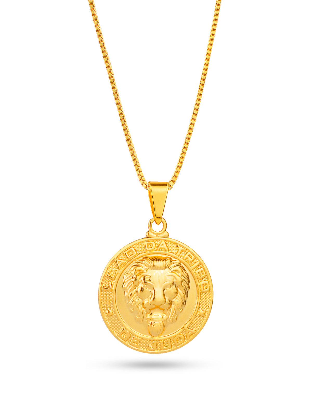 Corrente Leão da Tribo de Judah - banhado a ouro 18k