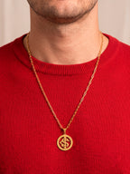 Corrente Internacional vazado - elo longo - banhado a ouro 18k - foto 2