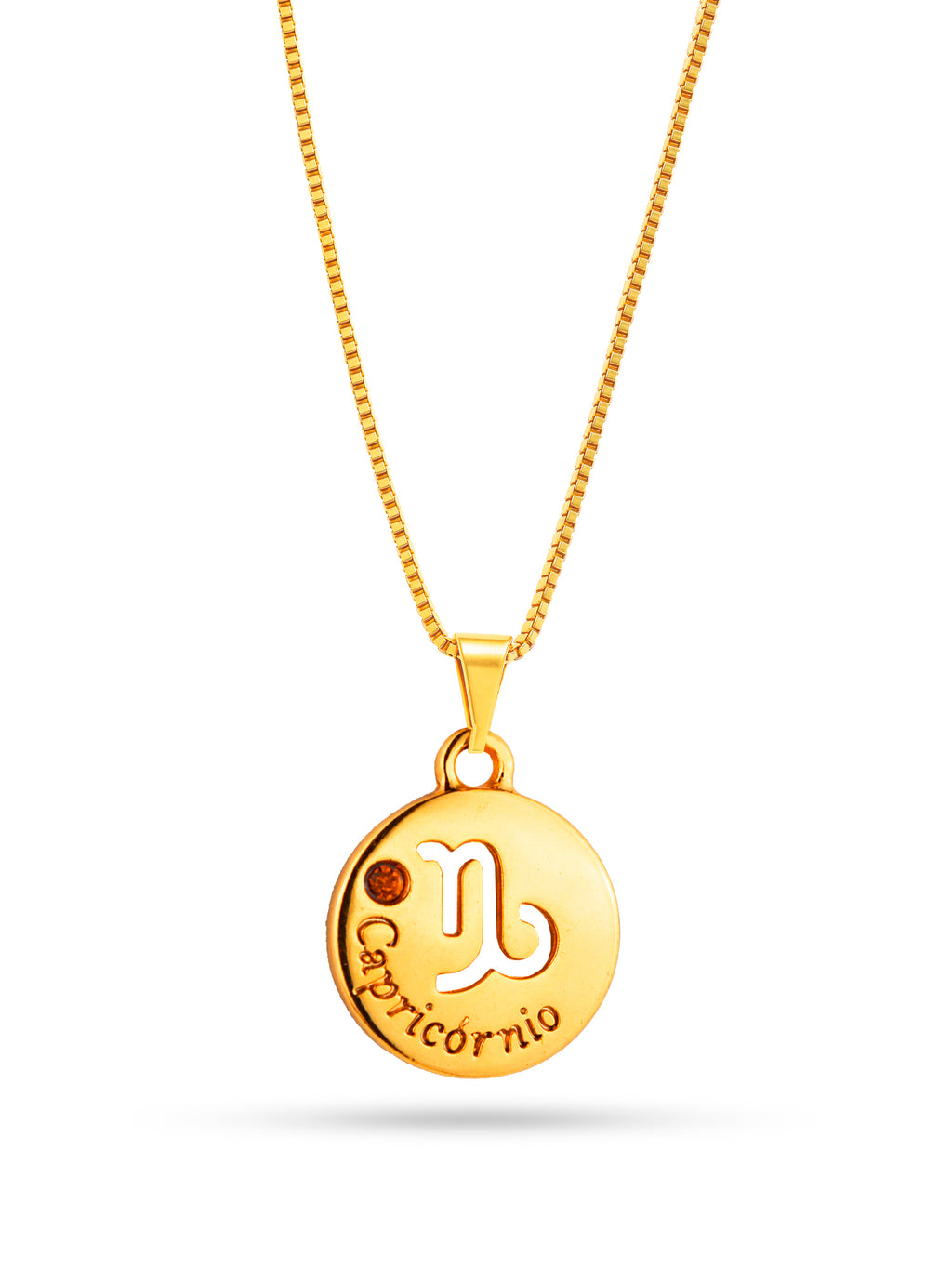 Corrente signo Capricórnio - veneziana - banhado a ouro 18k