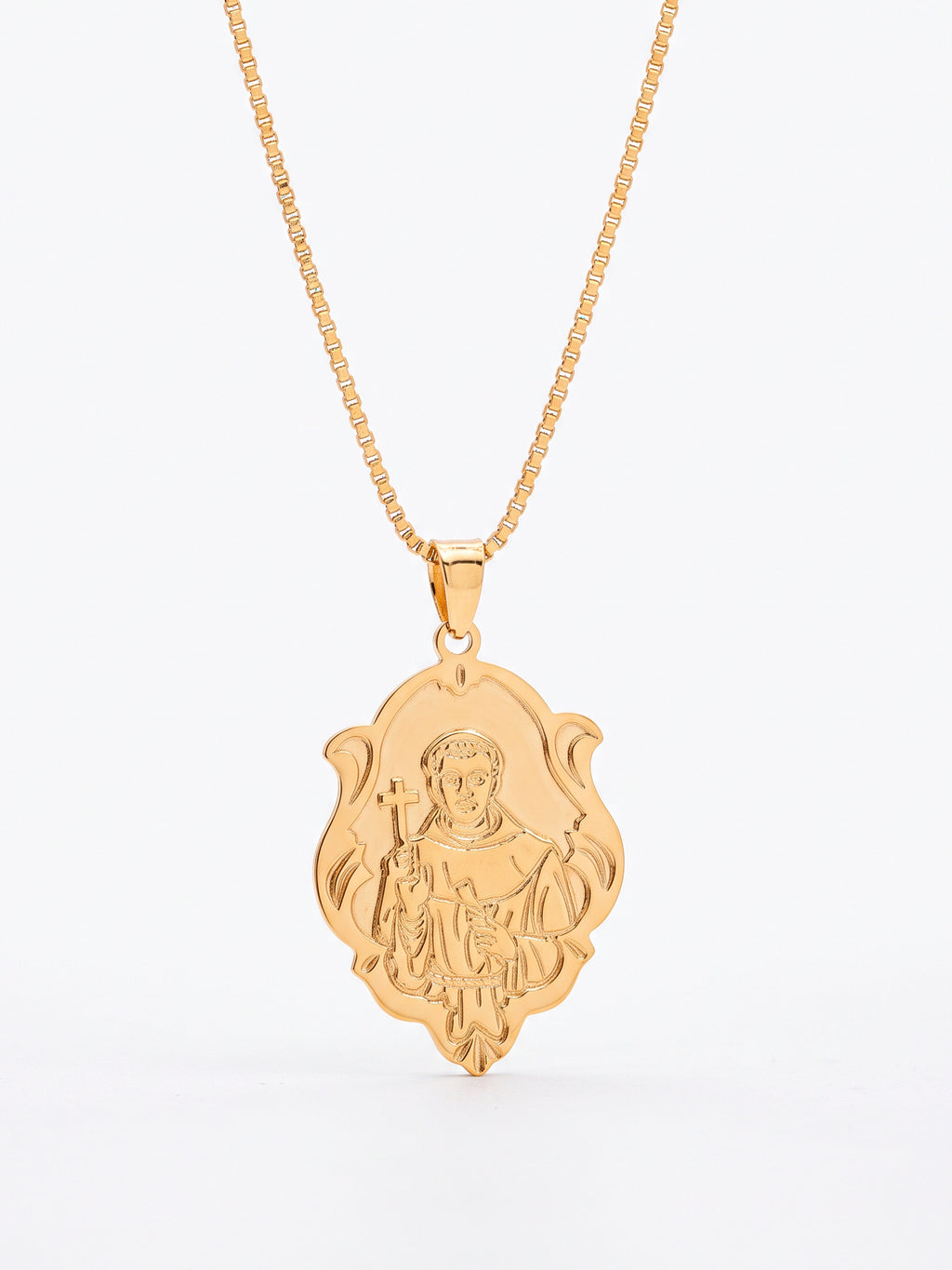 Corrente Santo Antônio - veneziana - banhado a ouro 18k