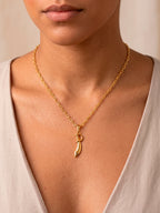 Corrente Espada de Iansã G - cadeado - banhado a ouro 18k - foto 2