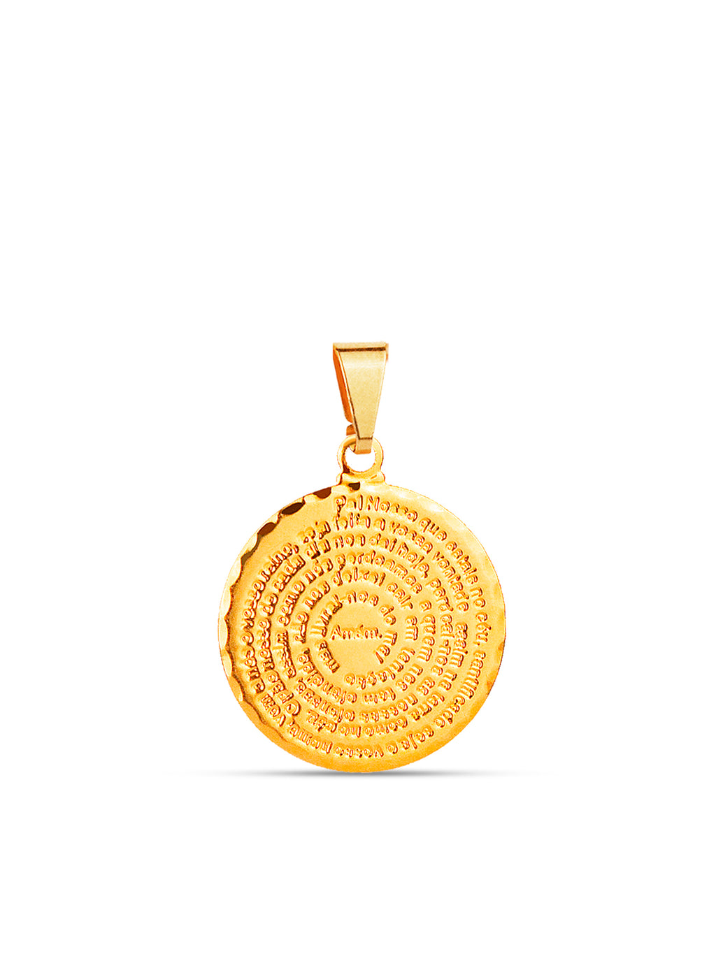 Pingente Pai Nosso Espiral P - banhado a ouro 18k