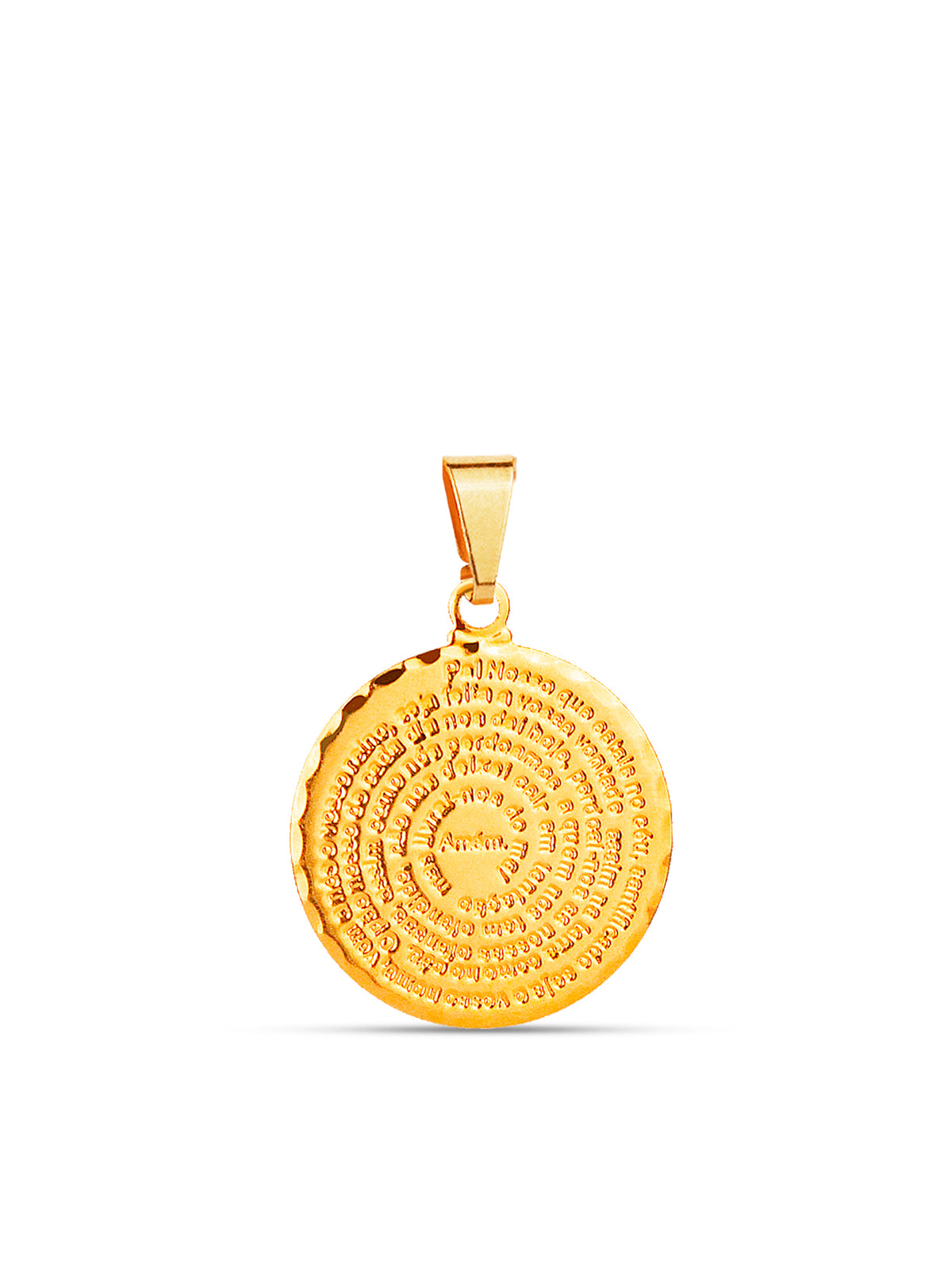 Pingente Pai Nosso Espiral P - banhado a ouro 18k