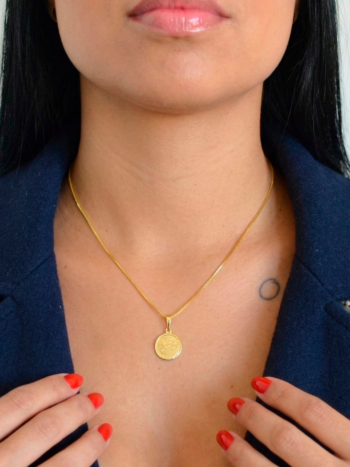 Corrente menina autismo - veneziana - banhado a ouro 18k - foto 2