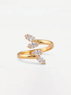 Anel ramos - ajustável - banhado a ouro 18k - foto 2
