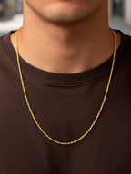 Corrente Cordão baiano 2 mm - fecho tradicional - banhado a ouro 18k - foto 2