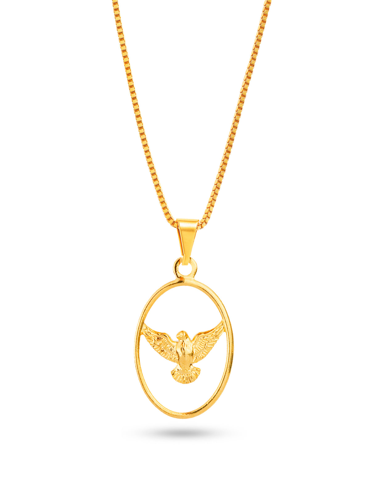 Corrente Espírito Santo vazado - veneziana - banhado a ouro 18k