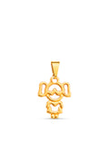 Pingente menina vazado - banhado a ouro 18k