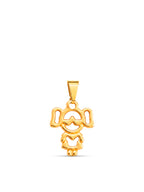Pingente menina vazado - banhado a ouro 18k