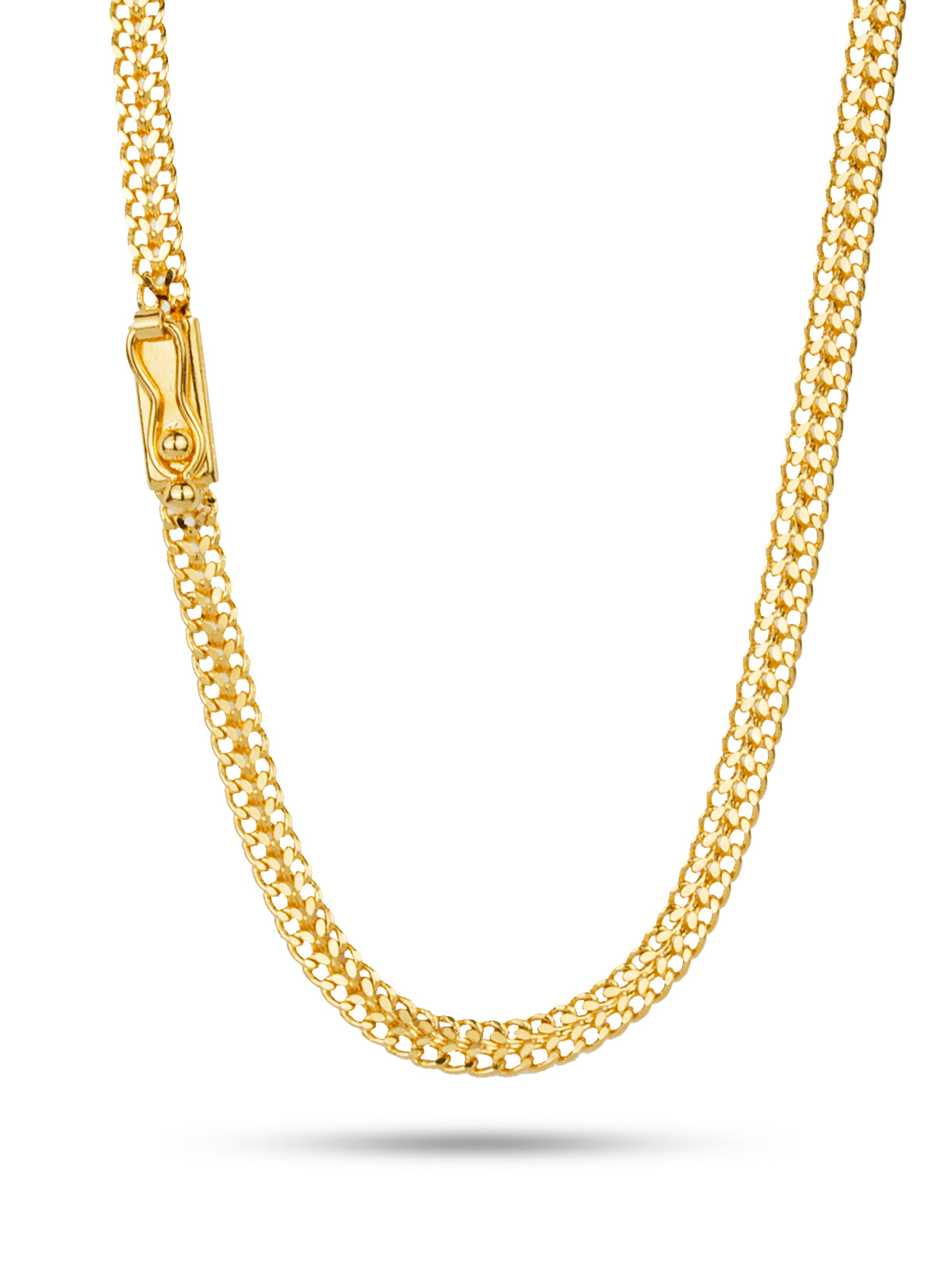 Corrente Grumet Union 3,5 mm - fecho gaveta - banhado a ouro 18k