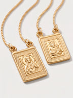 Escapulário sagrado Coração de Jesus "moldura" - veneziana - banhado a ouro 18k - foto 2