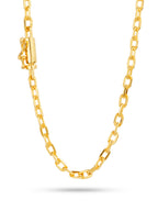 Corrente Cadeado 3 mm - fecho canhão - banhado a ouro 18k