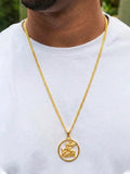 Corrente Medalha de São Jorge G - grumet duplo - banhado a ouro 18k