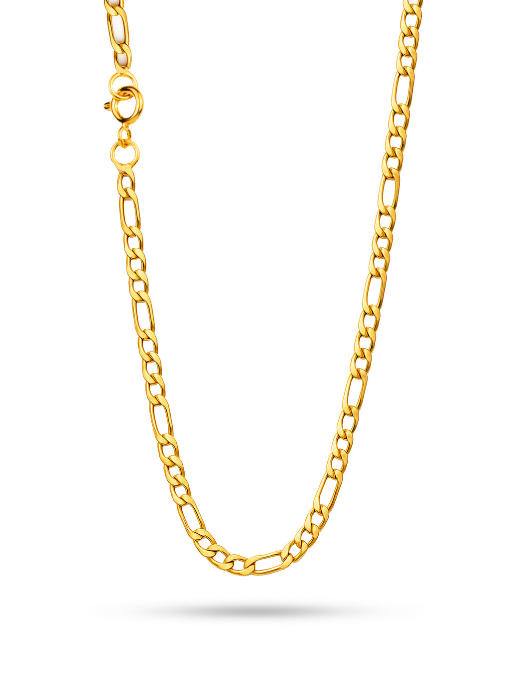 Corrente 3 por 1 2 mm - fecho tradicional - banhado a ouro 18k