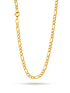 Corrente 3 por 1 2 mm - fecho tradicional - banhado a ouro 18k