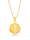 Corrente Medalha de São Bento - veneziana - banhado a ouro 18k
