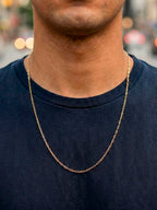 Corrente Elo longo 2 mm - fecho tradicional - banhado a ouro 18k - foto 2