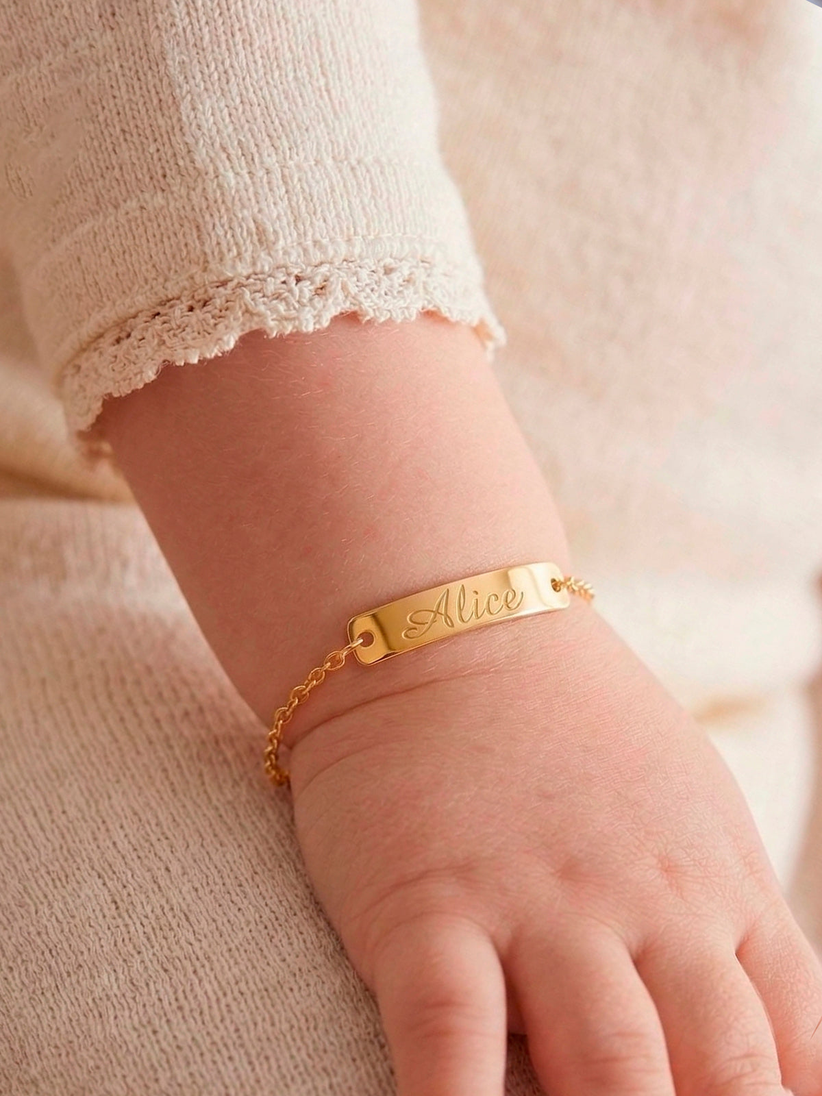 Pulseira Infantil com plaquinha - banhada a ouro 18k - foto 3
