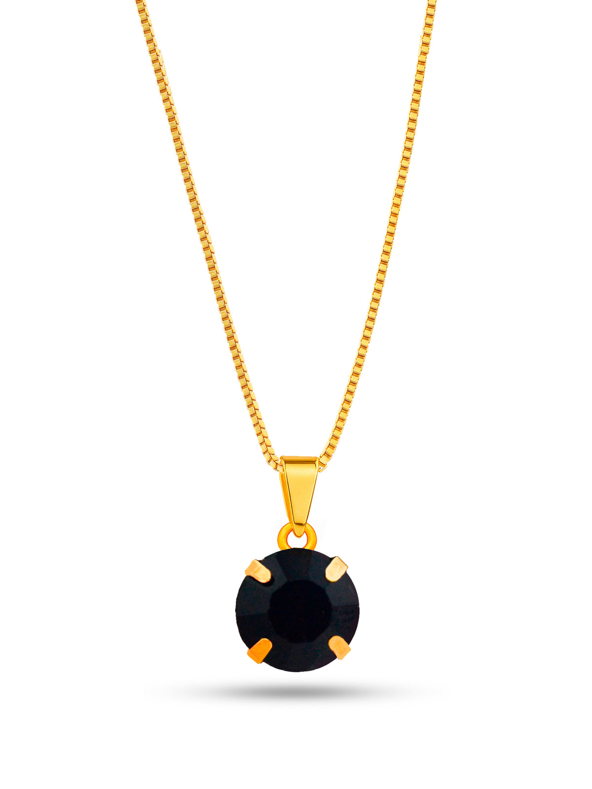 Corrente ponto de luz preto - veneziana - banhado a ouro 18k