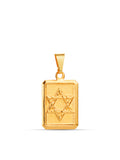 Pingente plaquinha Estrela de Davi - banhado a ouro 18k