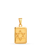 Pingente plaquinha Estrela de Davi - banhado a ouro 18k