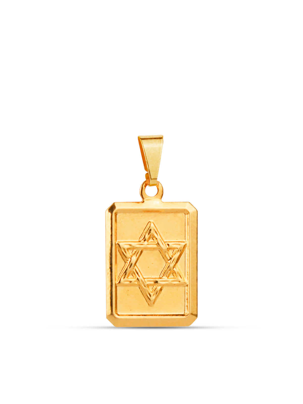 Pingente plaquinha Estrela de Davi - banhado a ouro 18k