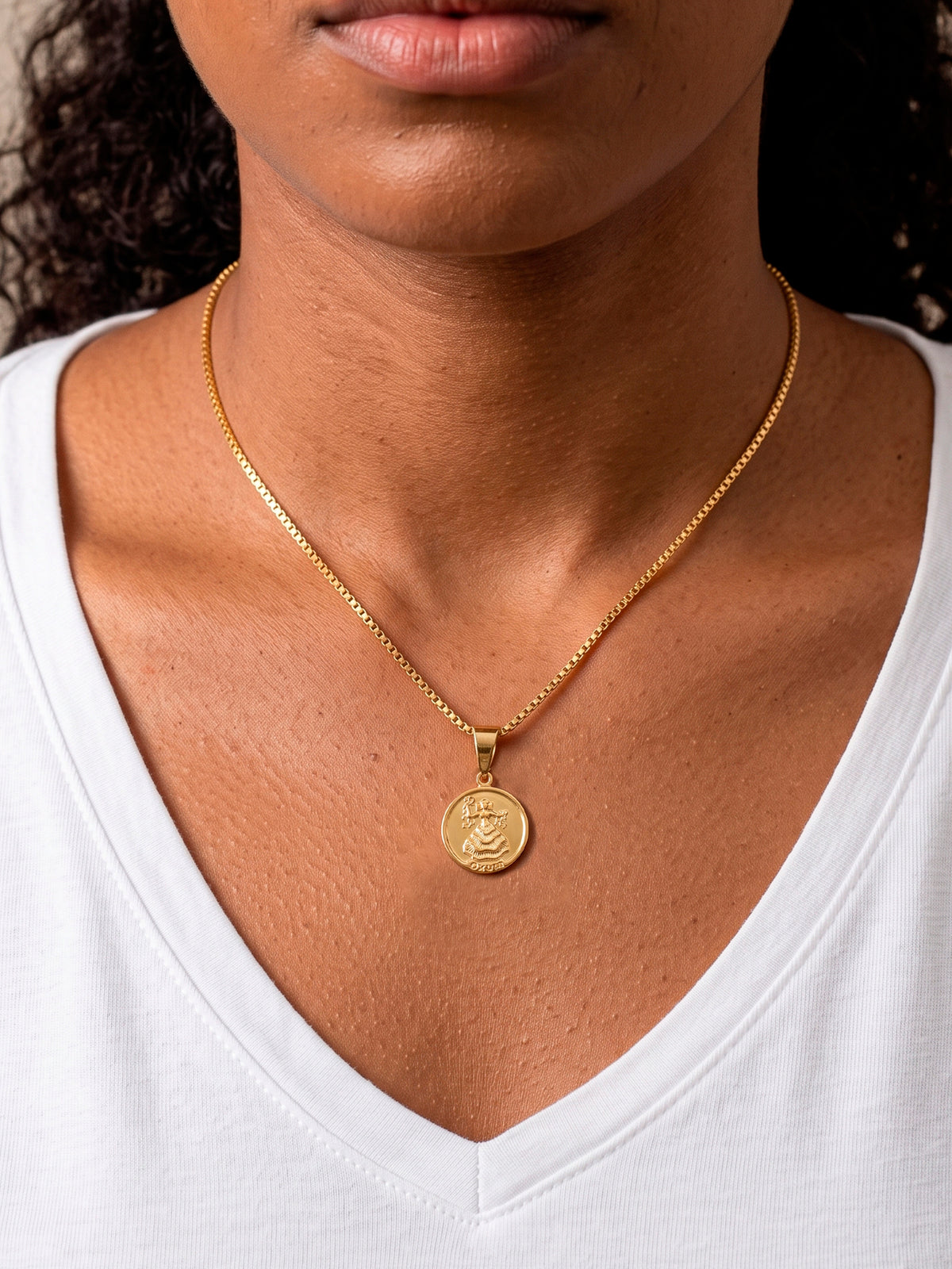 Corrente medalha Oxum - veneziana - banhado a ouro 18k - foto 2