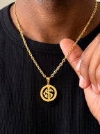 Corrente Internacional vazado - cadeado - banhado a ouro 18k - foto 2