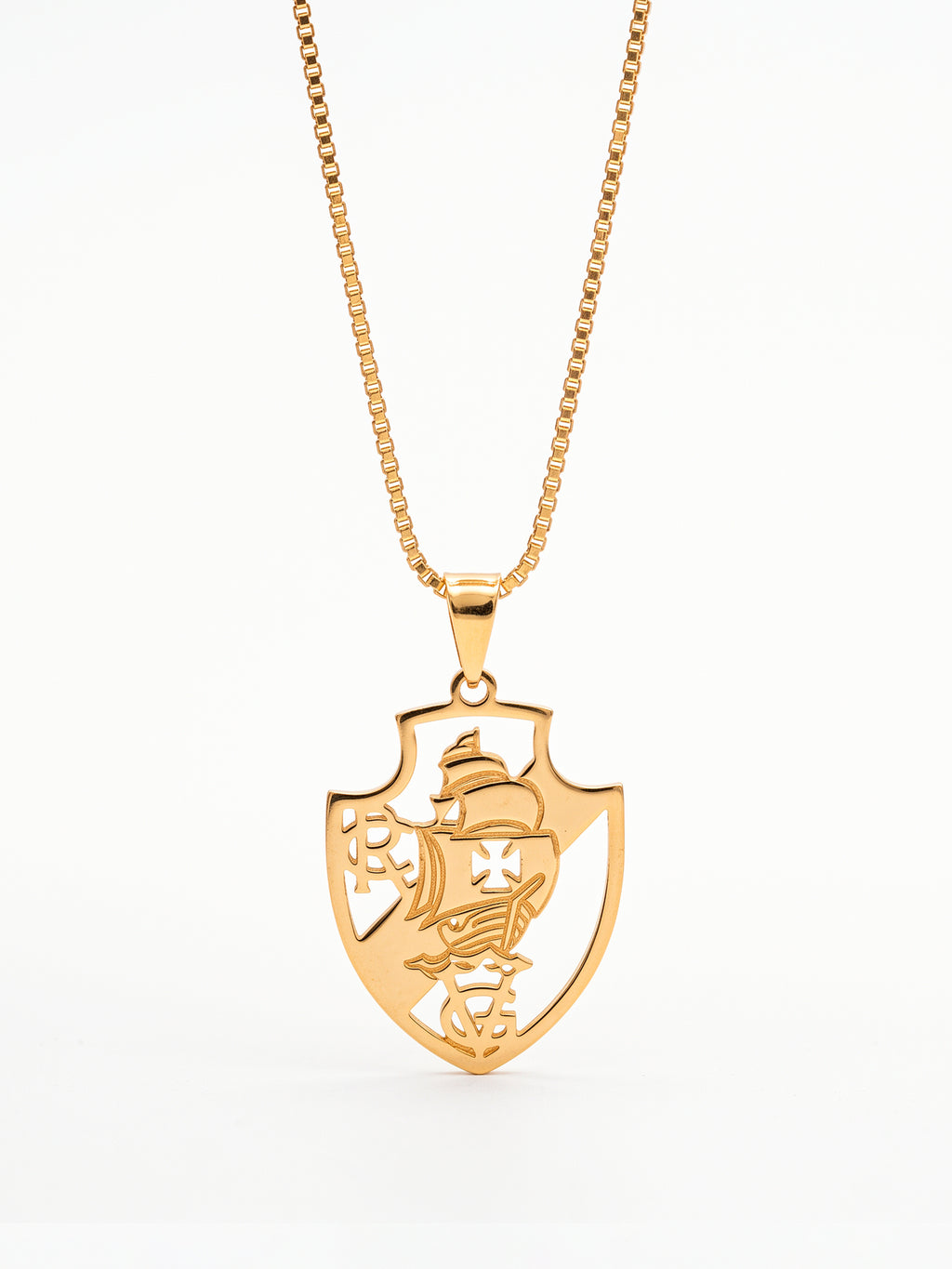 Corrente Vasco vazado - veneziana - banhado a ouro 18k