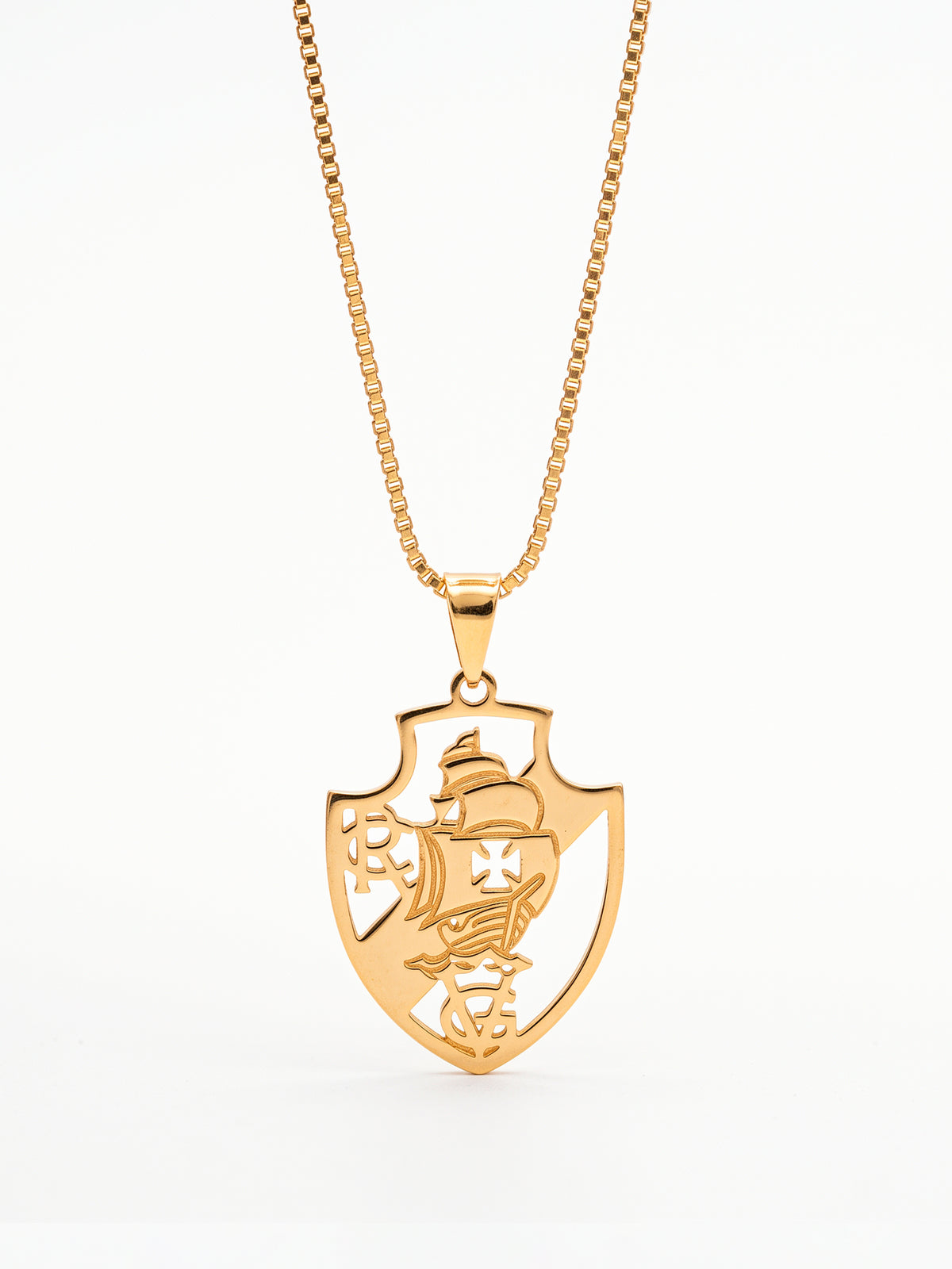 Corrente Vasco vazado - veneziana - banhado a ouro 18k